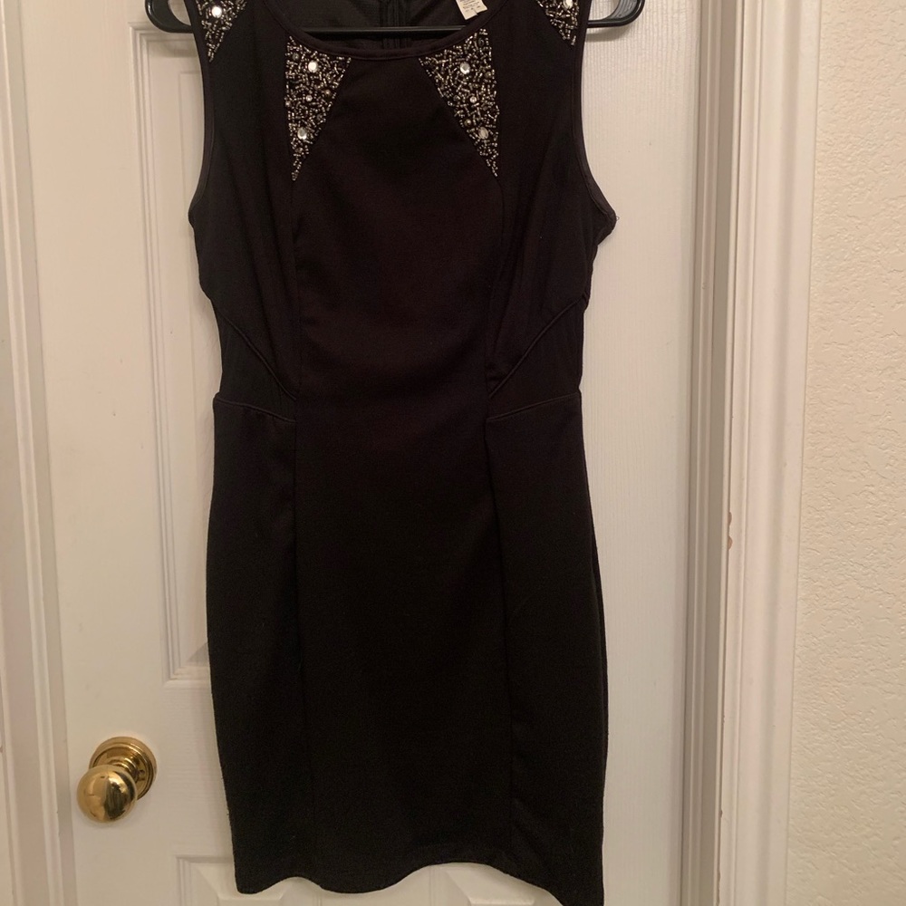 Little black dress with embellishments